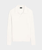 Silk-Cashmere Ribbed Montauk Sweater Polo