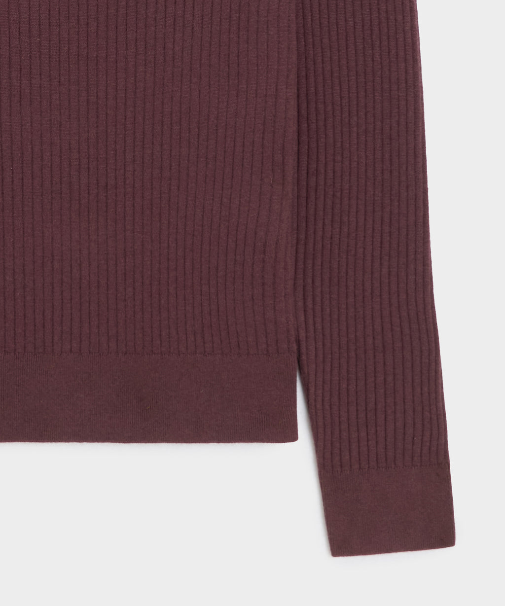 Silk-Cashmere Ribbed Montauk Sweater Polo