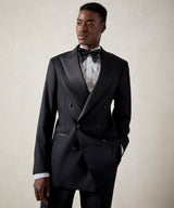 Italian Wool Double-Breasted Tuxedo Jacket