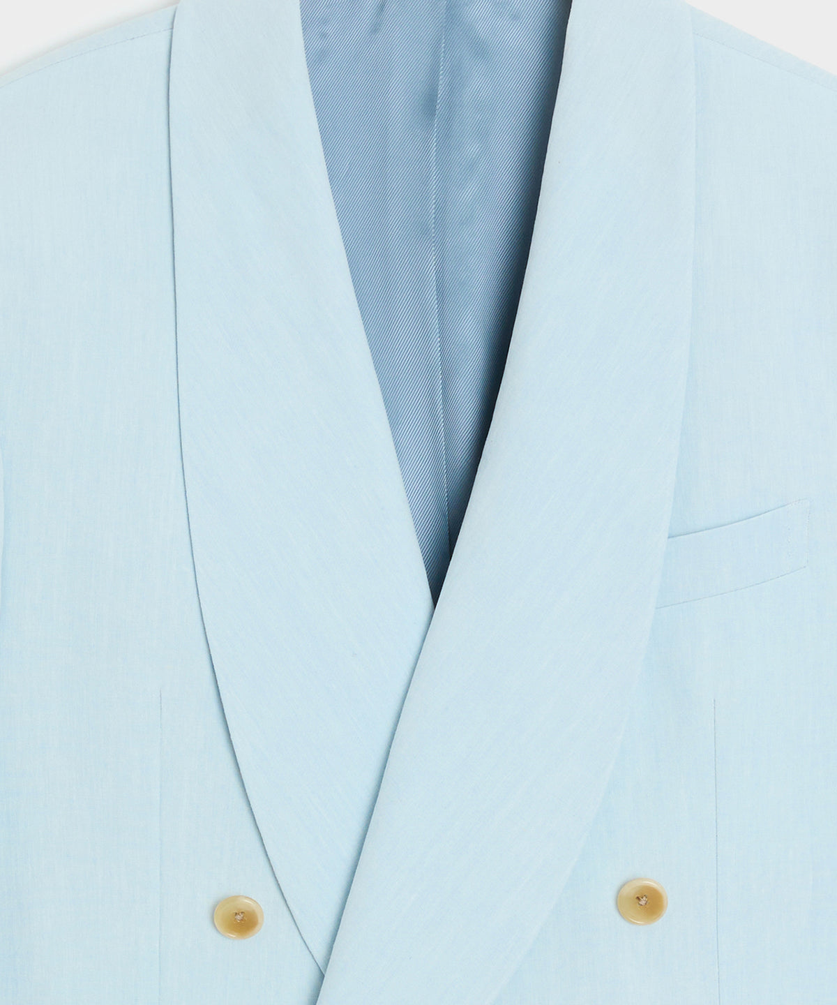 Italian Sueded Linen Double-Breasted Shawl Collar Jacket