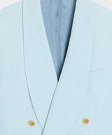 Italian Sueded Linen Double-Breasted Shawl Collar Jacket
