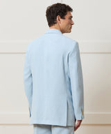Italian Sueded Linen Double-Breasted Shawl Collar Jacket