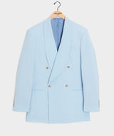 Italian Sueded Linen Double-Breasted Shawl Collar Jacket