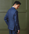 Italian Linen Madison Suit Jacket in Naval Blue Pinstripe