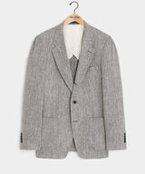 Italian Linen-Silk Madison Jacket in Grey