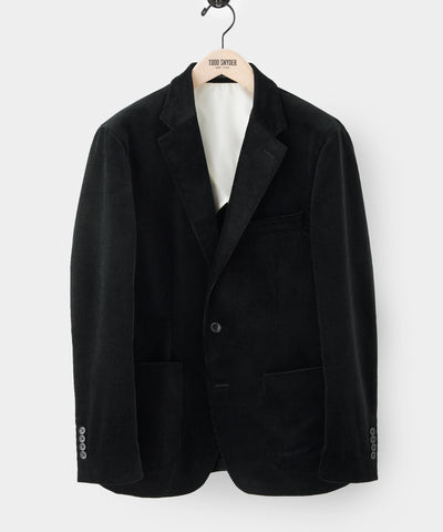 Italian Corduroy Madison Suit Jacket in Black