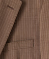 Italian Wool Sutton Suit in Brown Pinstripe