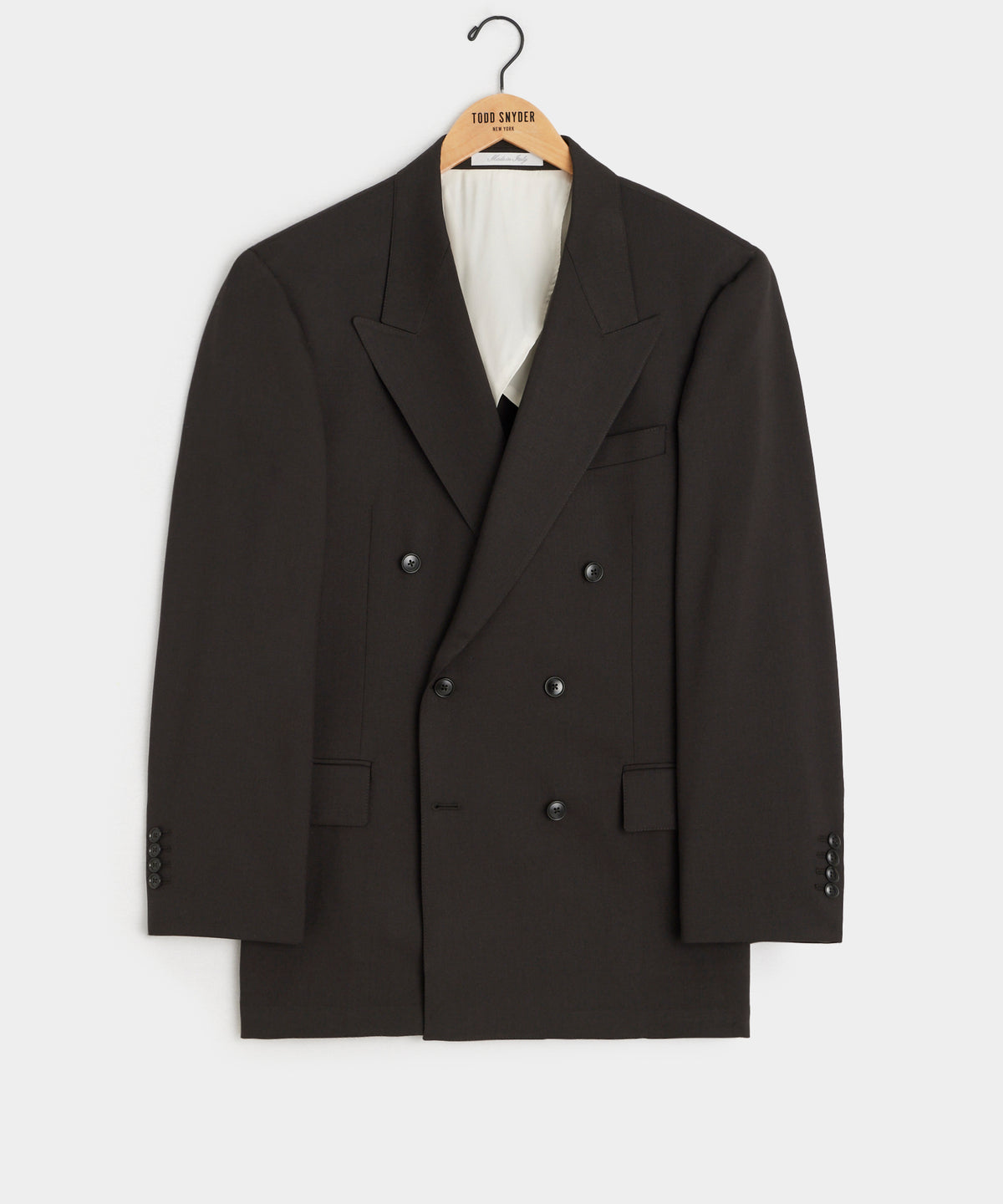 Italian Gabardine Wythe Jacket in Dark Brown