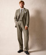Italian Flannel Wythe Jacket in Cream Houndstooth