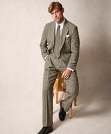 Italian Flannel Wythe Jacket in Cream Houndstooth