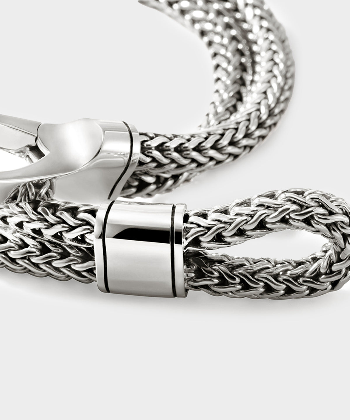 John Hardy Sterling Silver Double Row Bracelet with Hook Clasp