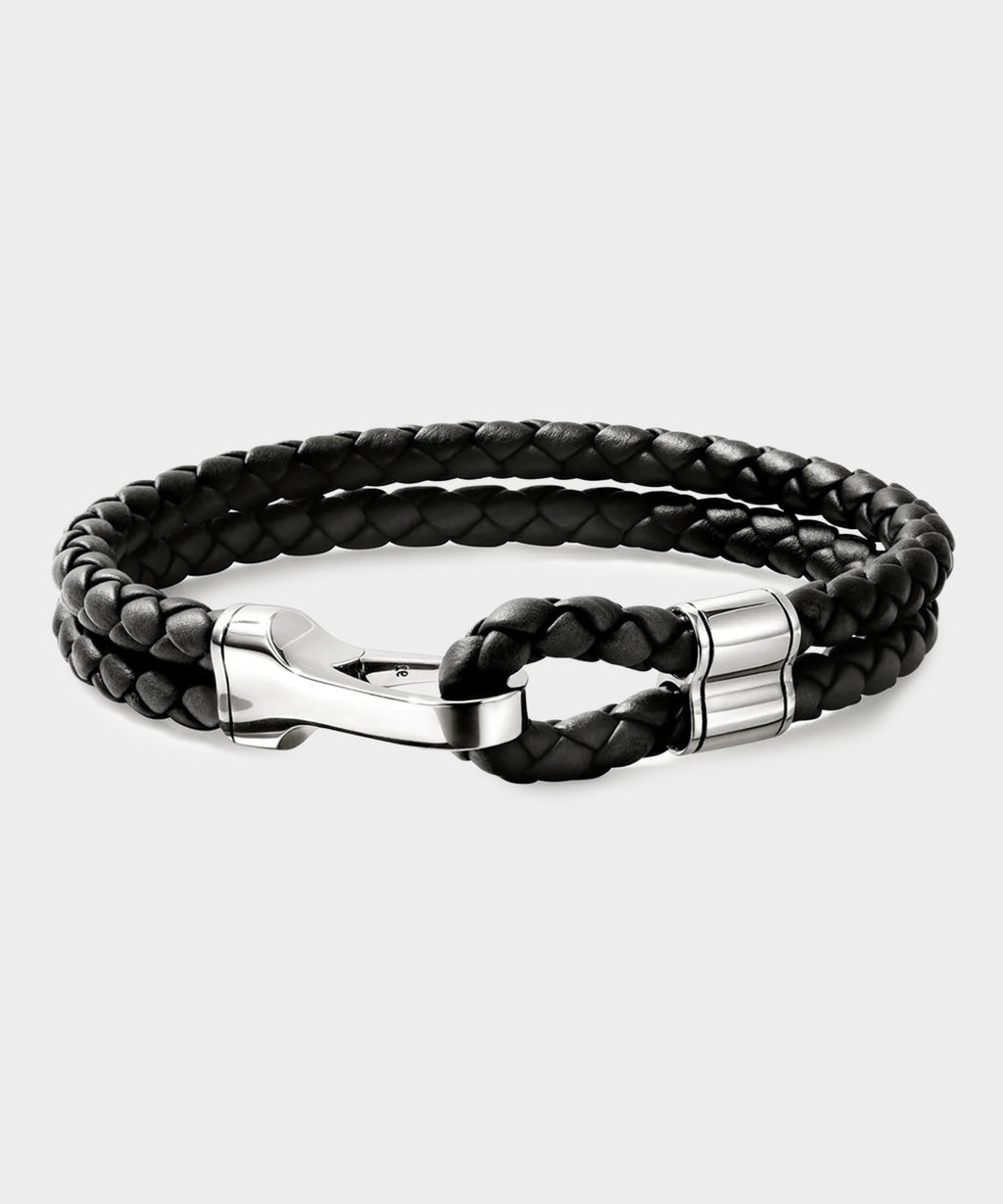 John Hardy Sterling Silver Leather Double Row Bracelet