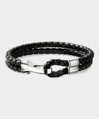 John Hardy Sterling Silver Leather Double Row Bracelet