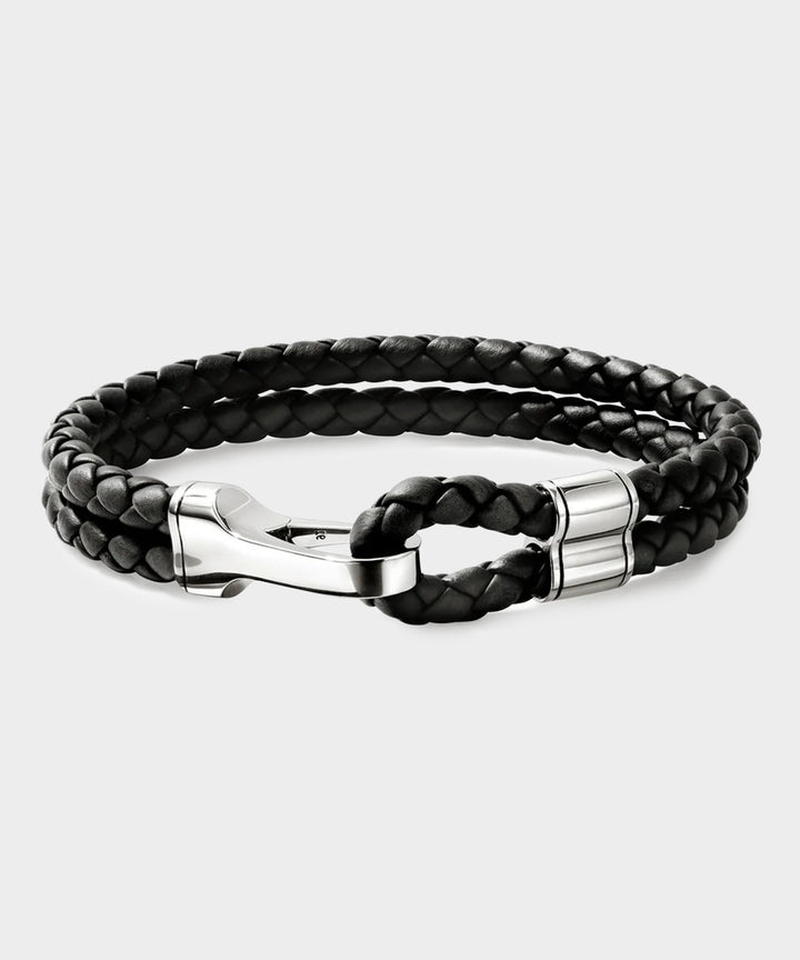 John Hardy Sterling Silver Leather Double Row Bracelet