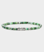 John Hardy Green Emerald Sterling Silver Heishi Bracelet
