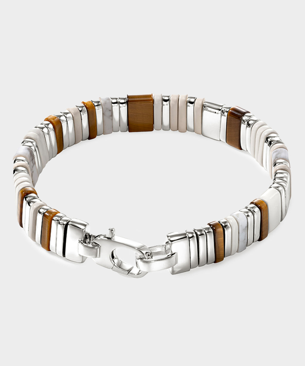 John Hardy Sterling Silver Tiger Eye Colorblock Bracelet