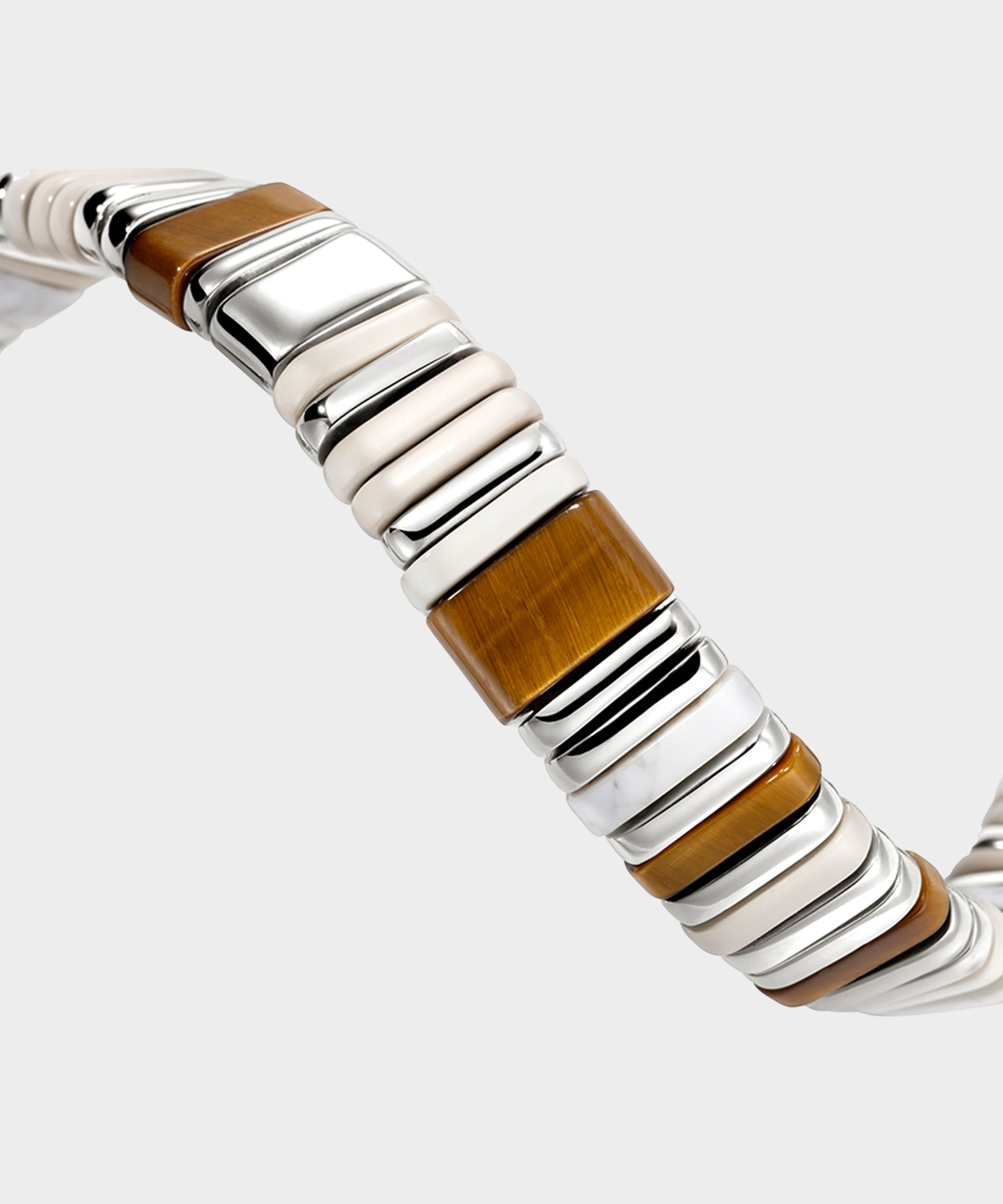 John Hardy Sterling Silver Tiger Eye Colorblock Bracelet