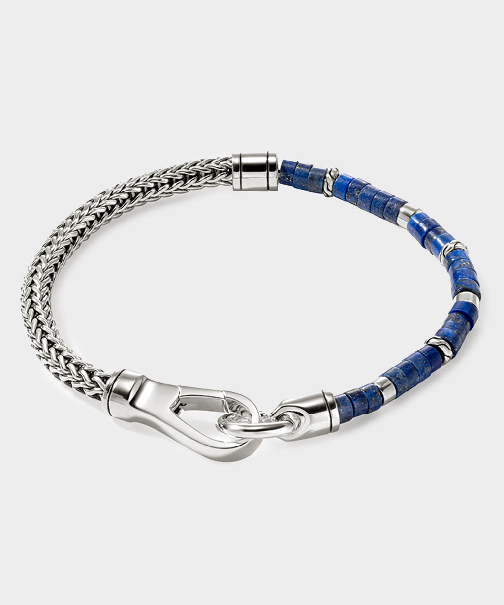 John Hardy Sterling Silver Lapis Hardstone Bracelet