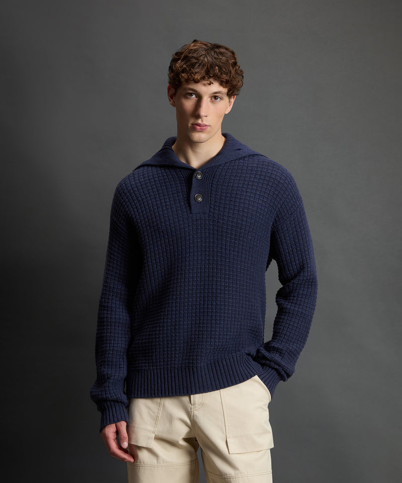 Todd Snyder x Woolrich Wool-Cashmere Waffle Sweater Polo