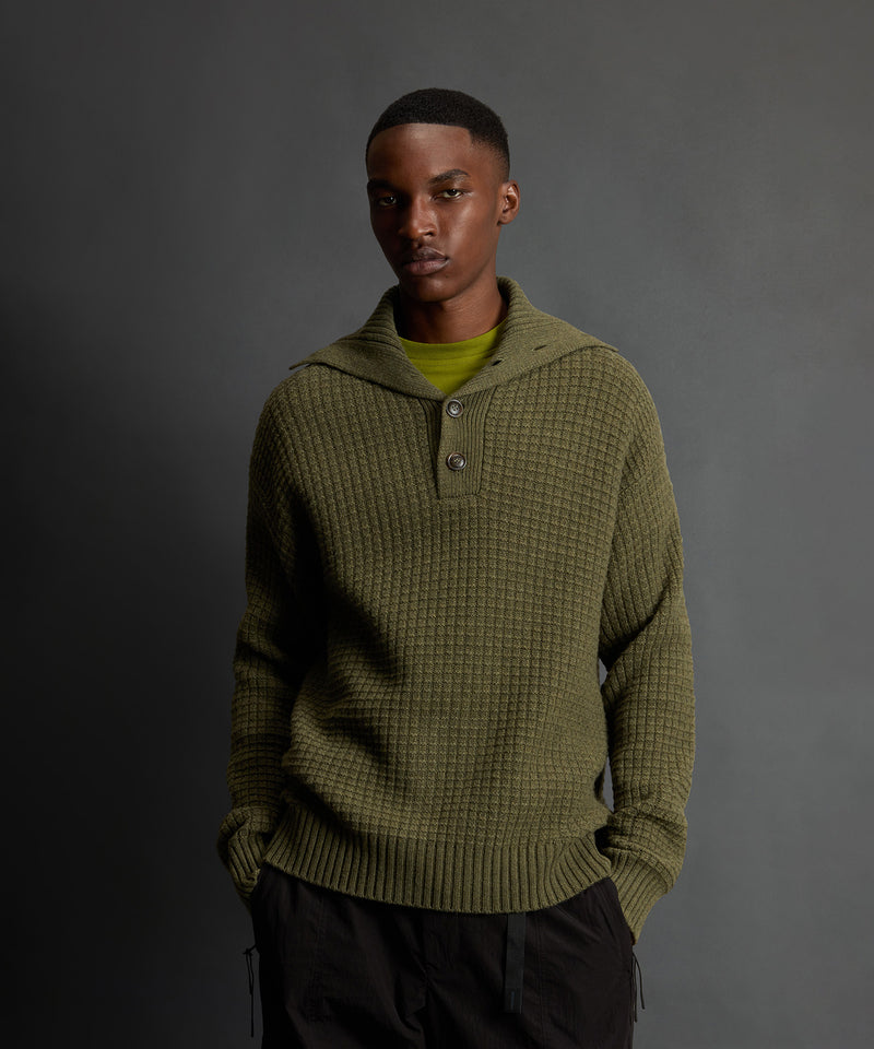 Todd Snyder x Woolrich Wool-Cashmere Waffle Sweater Polo