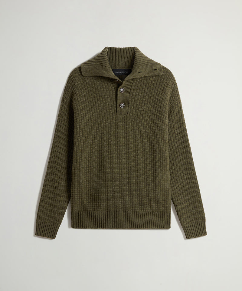 Todd Snyder x Woolrich Wool-Cashmere Waffle Sweater Polo