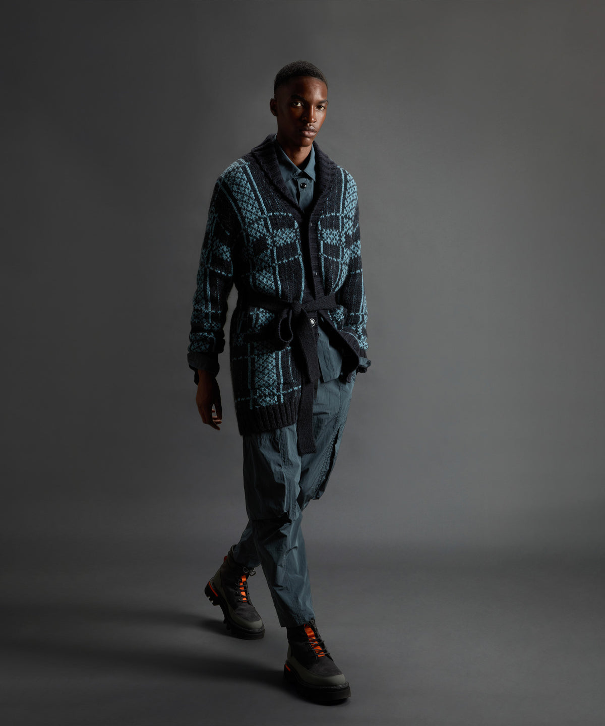 Todd Snyder x Woolrich Belted Wool-Alpaca Cardigan