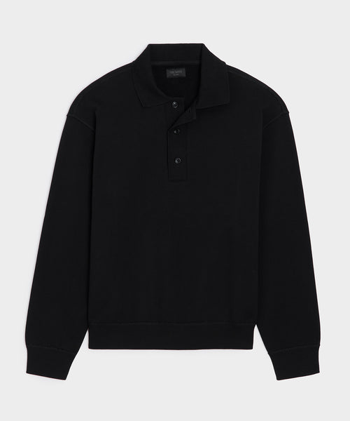 Soho Polo Sweatshirt in Black – Todd Snyder