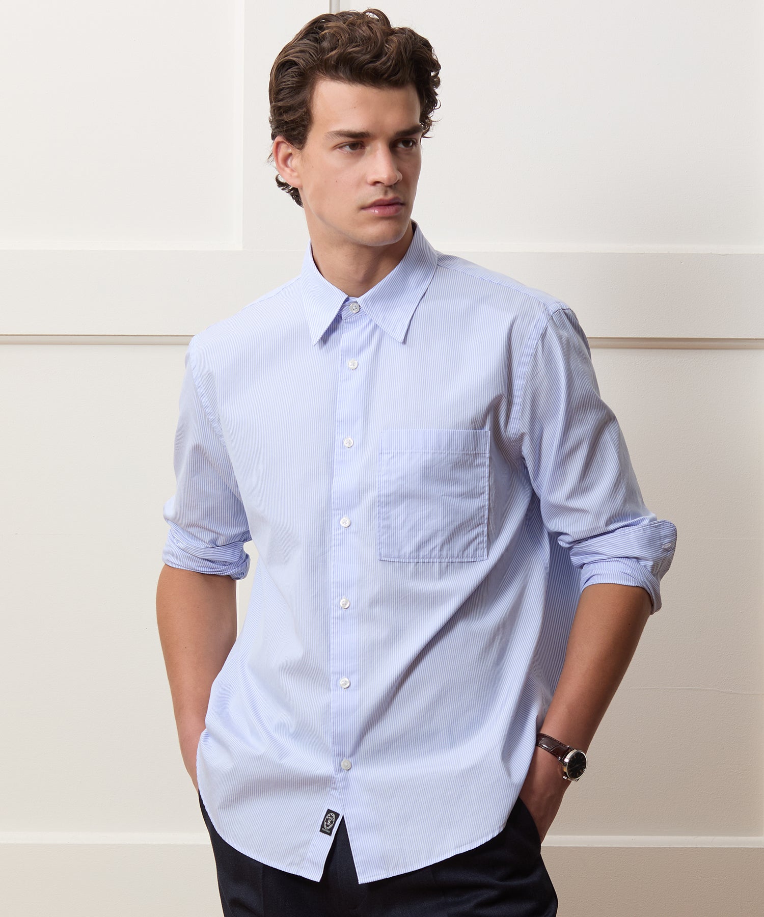 Poplin Big Shirt in Light Blue Stripe – Todd Snyder