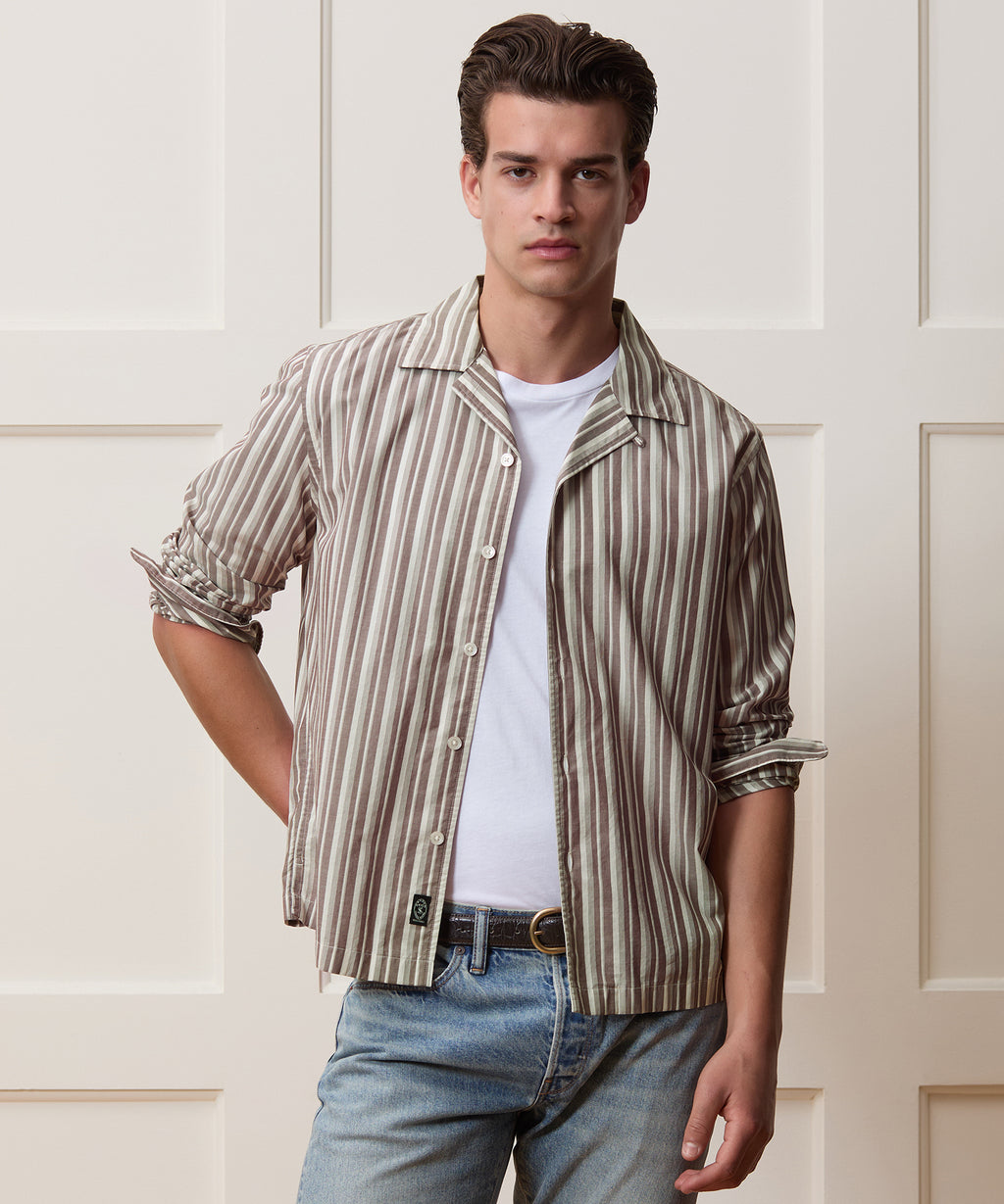 Brushed Poplin Camp Collar Shirt
