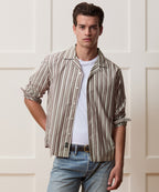Brushed Poplin Camp Collar Shirt