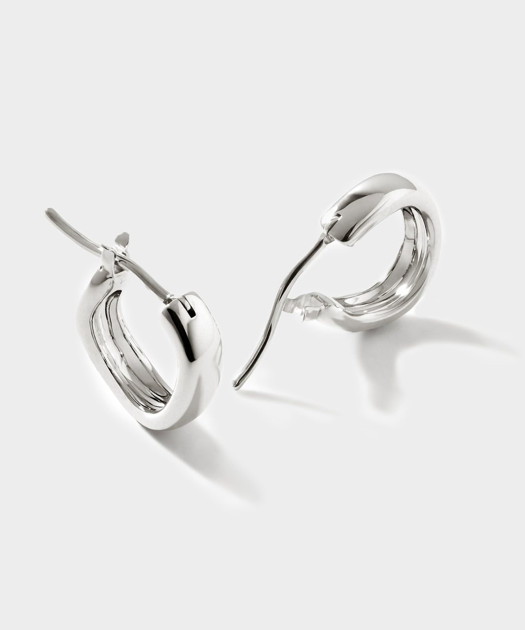 John Hardy Sterling Silver Surf Huggie Earring, 12MM