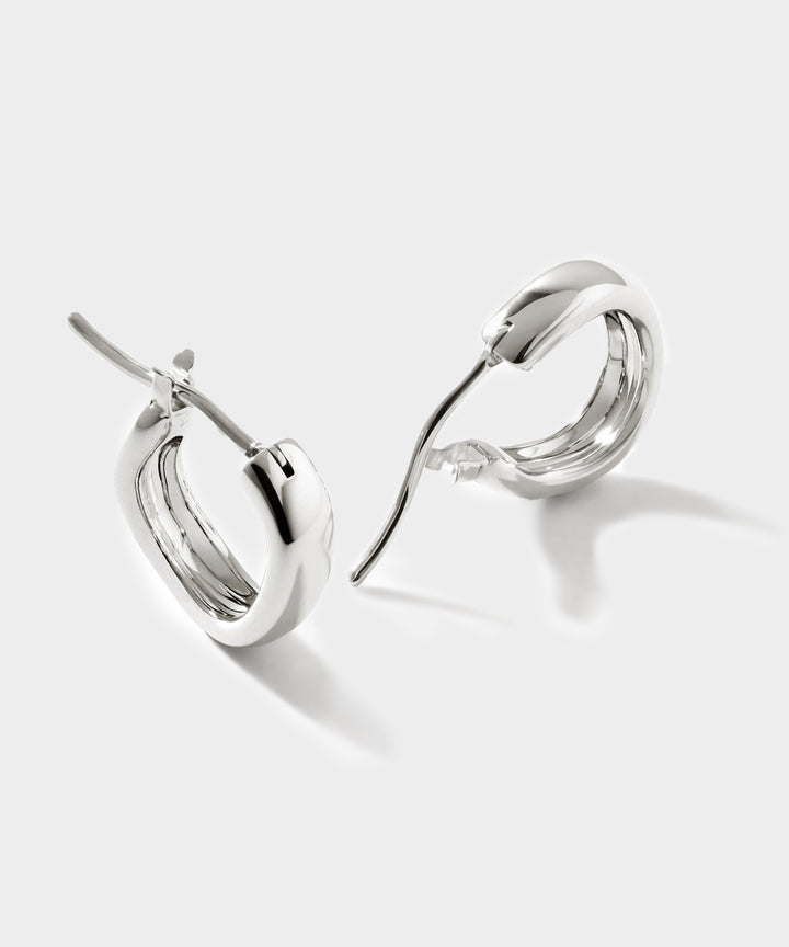 John Hardy Sterling Silver Surf Huggie Earring, 12MM