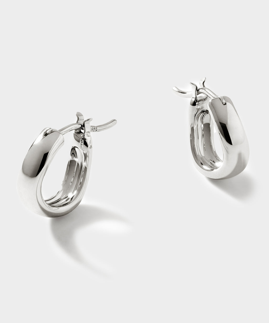 John Hardy Sterling Silver Surf Huggie Earring, 12MM