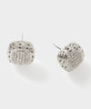 John Hardy Sterling Silver Carved Chain Stud Earring with Diamonds