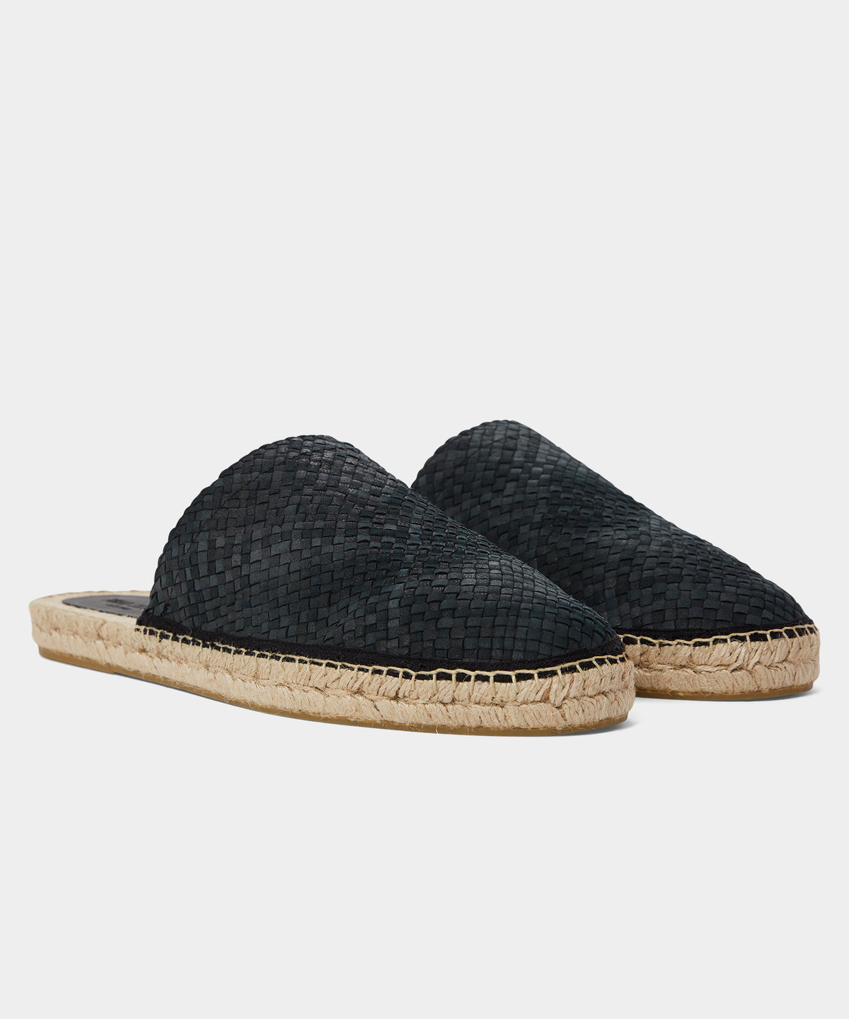 Woven Leather Espadrille Mule