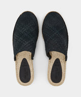 Woven Leather Espadrille Mule