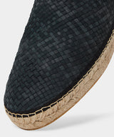 Woven Leather Espadrille Mule