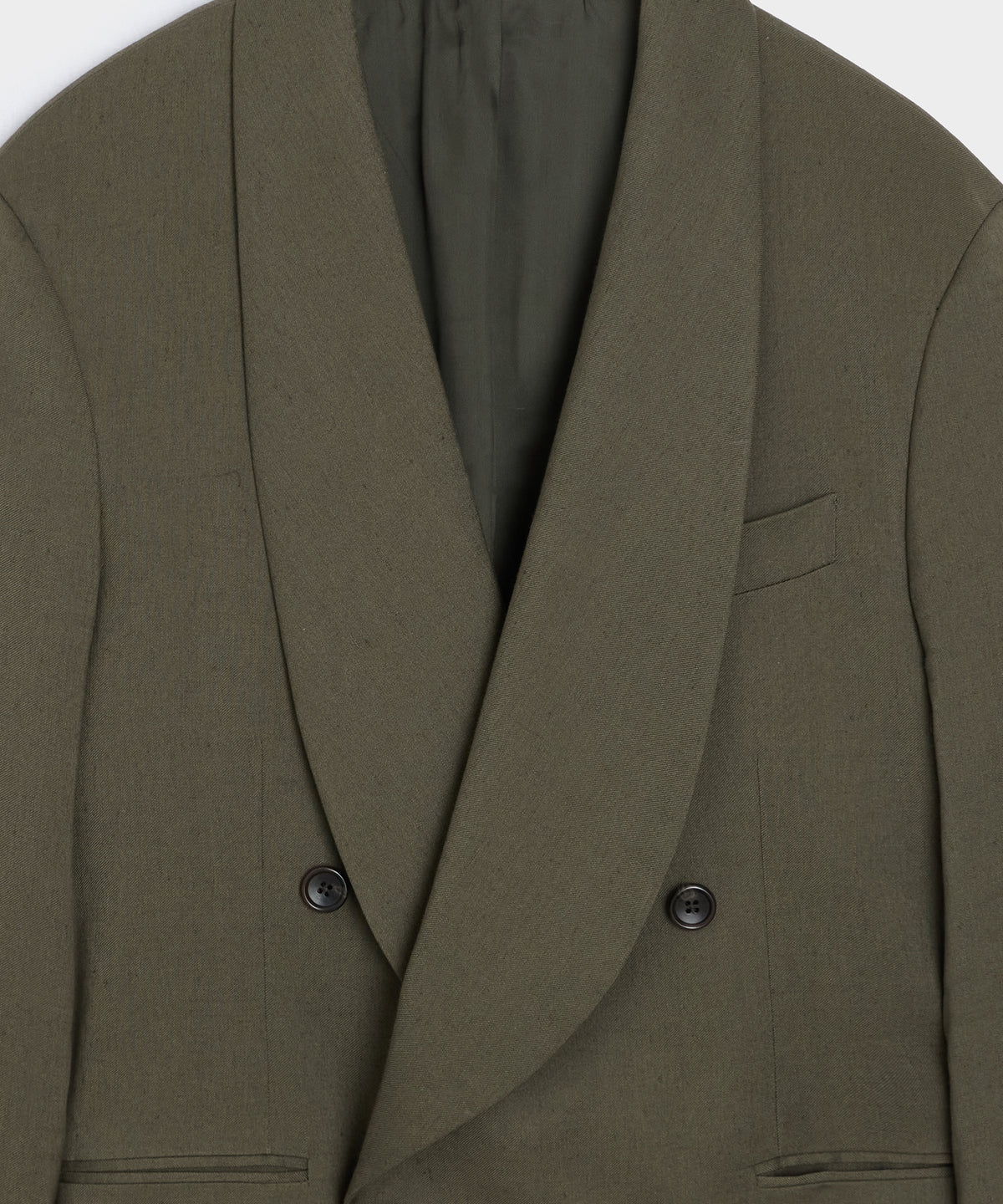 Italian Linen Mohair Double-Breasted Shawl Collar Jacket
