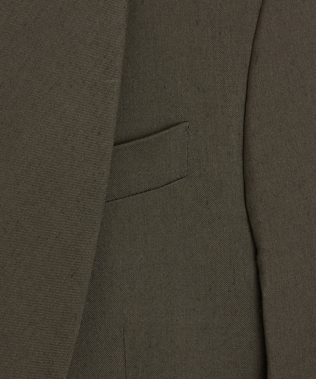 Italian Linen Mohair Double-Breasted Shawl Collar Jacket