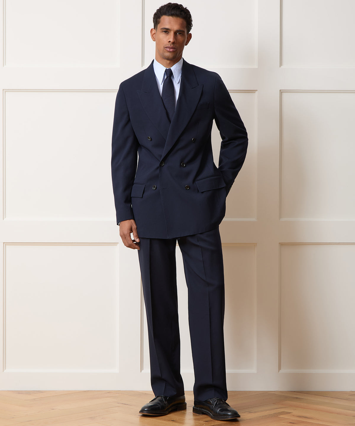 Men's Italian Gabardine Wythe Jacket in Navy, Size 42R