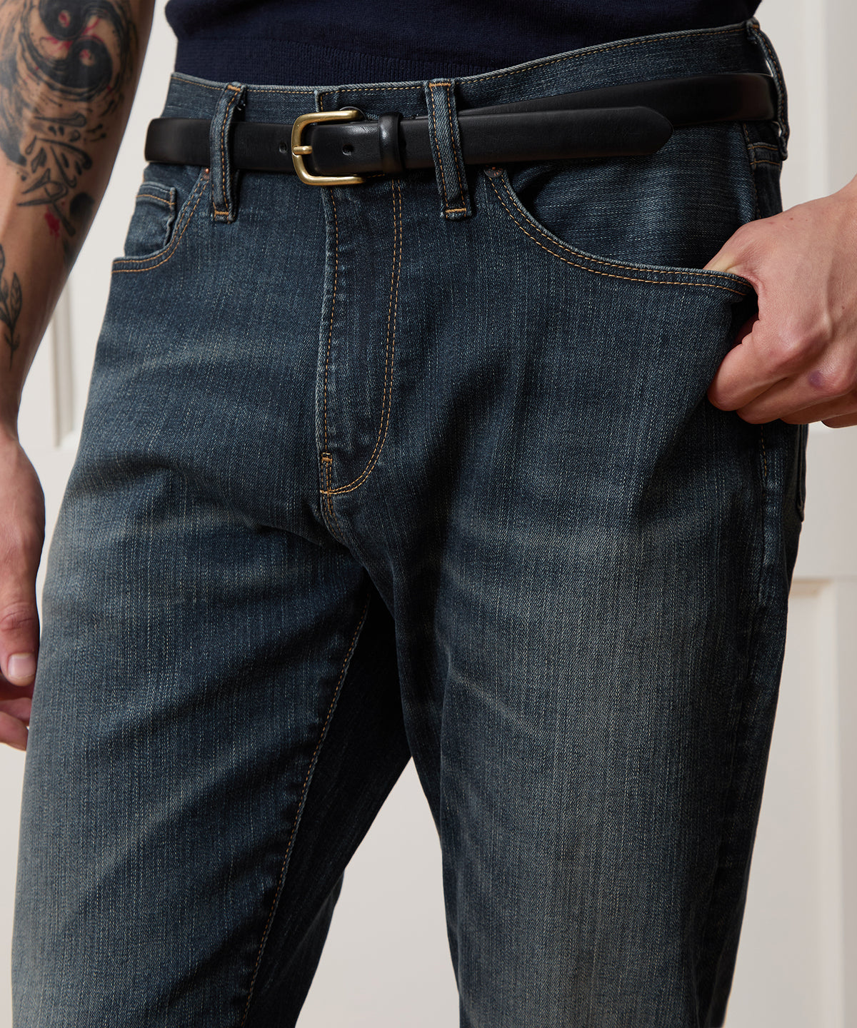 Slim Fit Jean in Slub Worn Wash