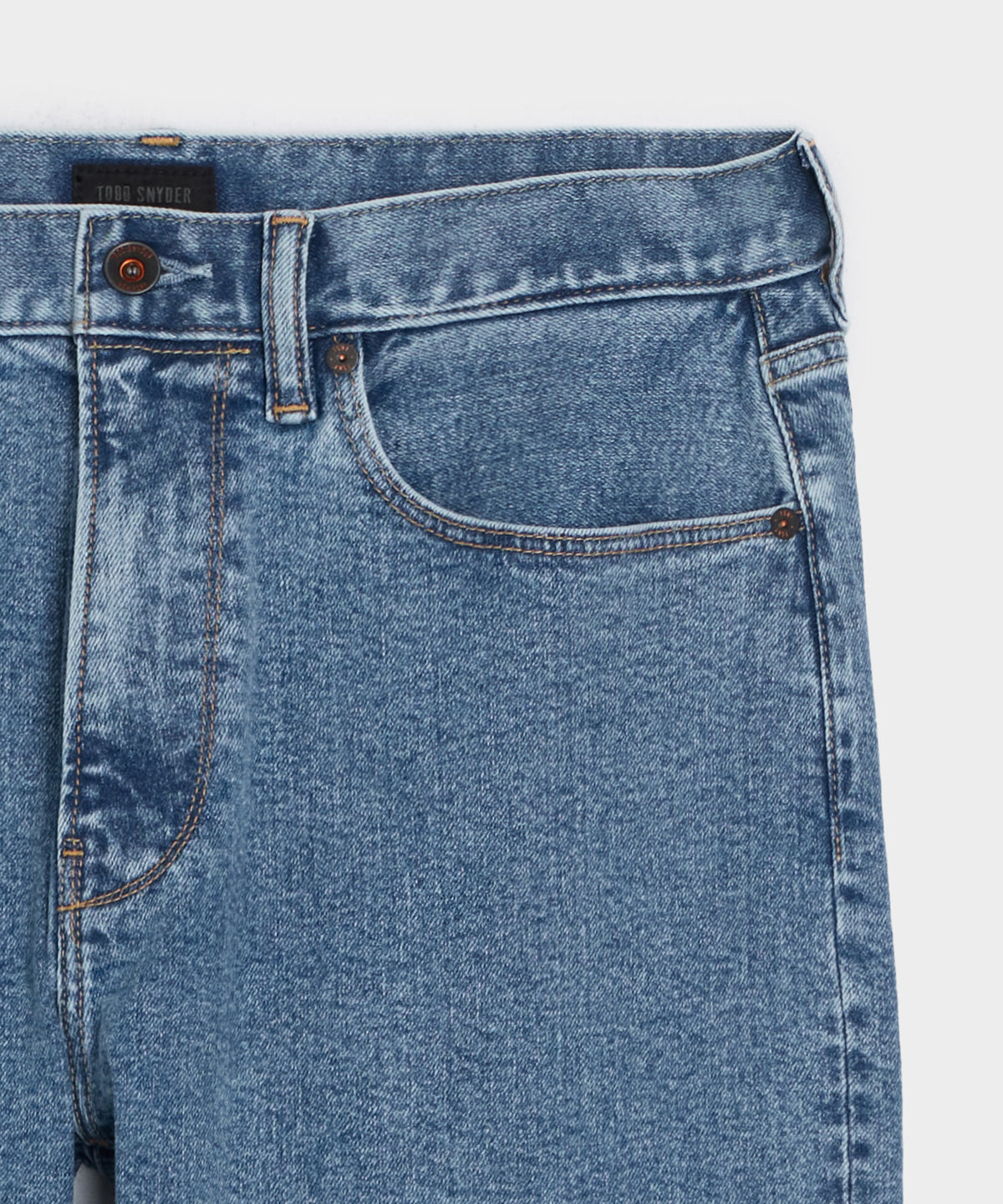 High-Rise Slim Stretch Jean in Washed Blue