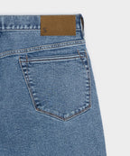 High-Rise Slim Stretch Jean in Washed Blue