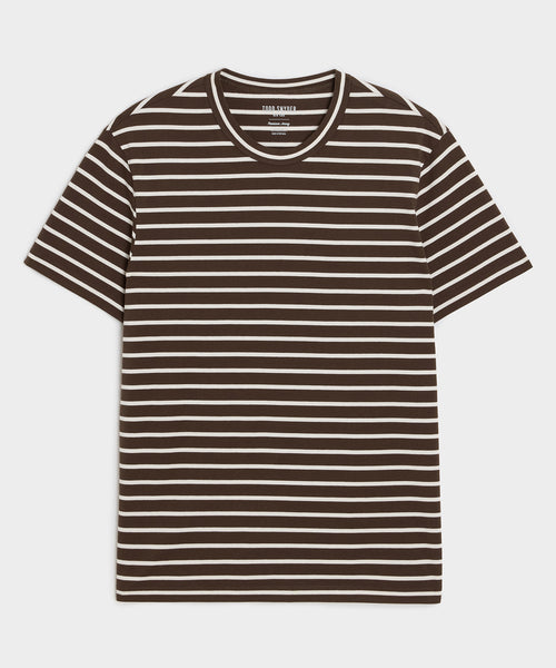 Premium Jersey Tee in Dark Mocha Stripe – Todd Snyder