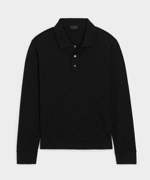 Cotton Jacquard Polo in Black – Todd Snyder