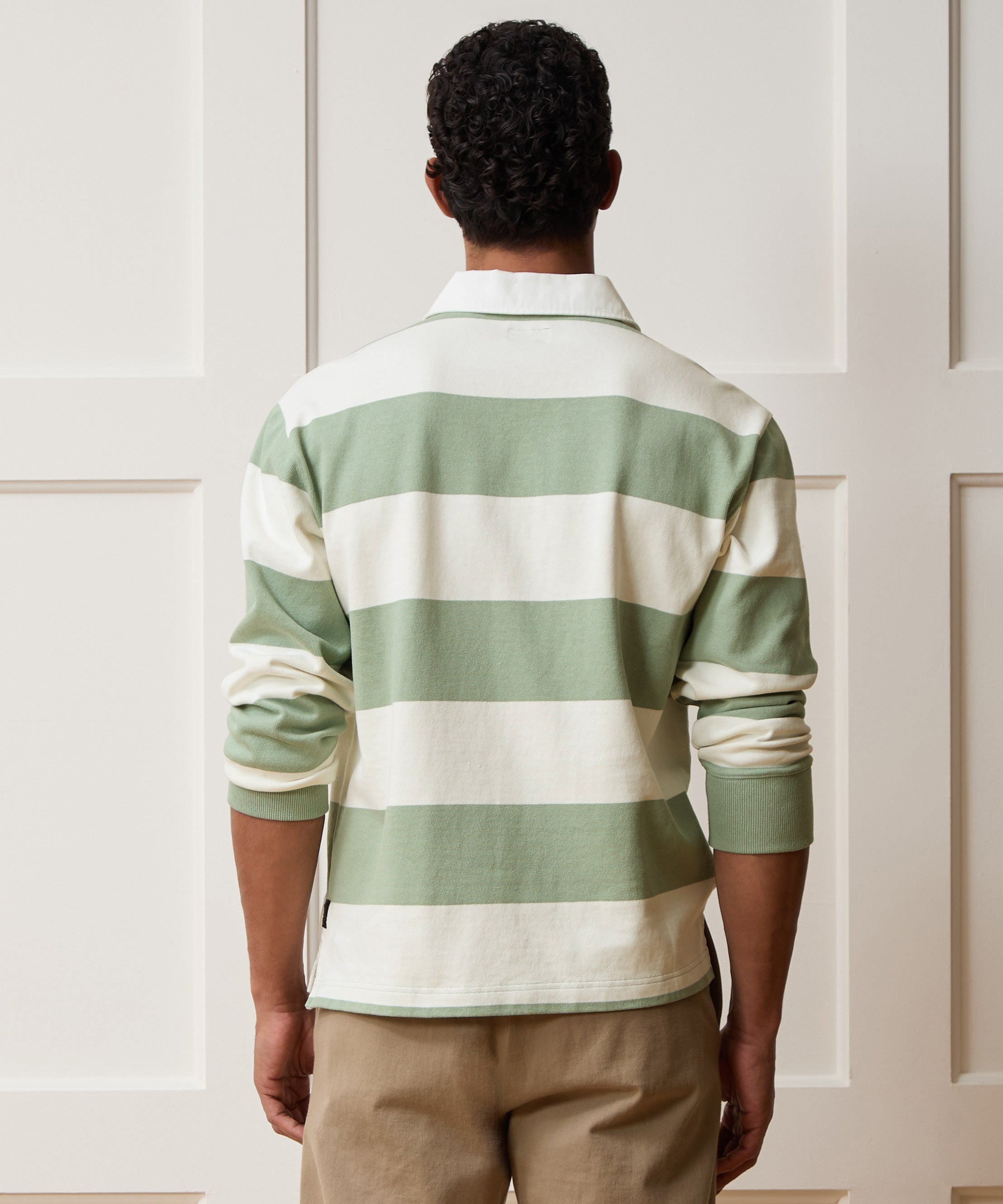 Striped Rugby Shirt in Faded Jade Stripe – Todd Snyder