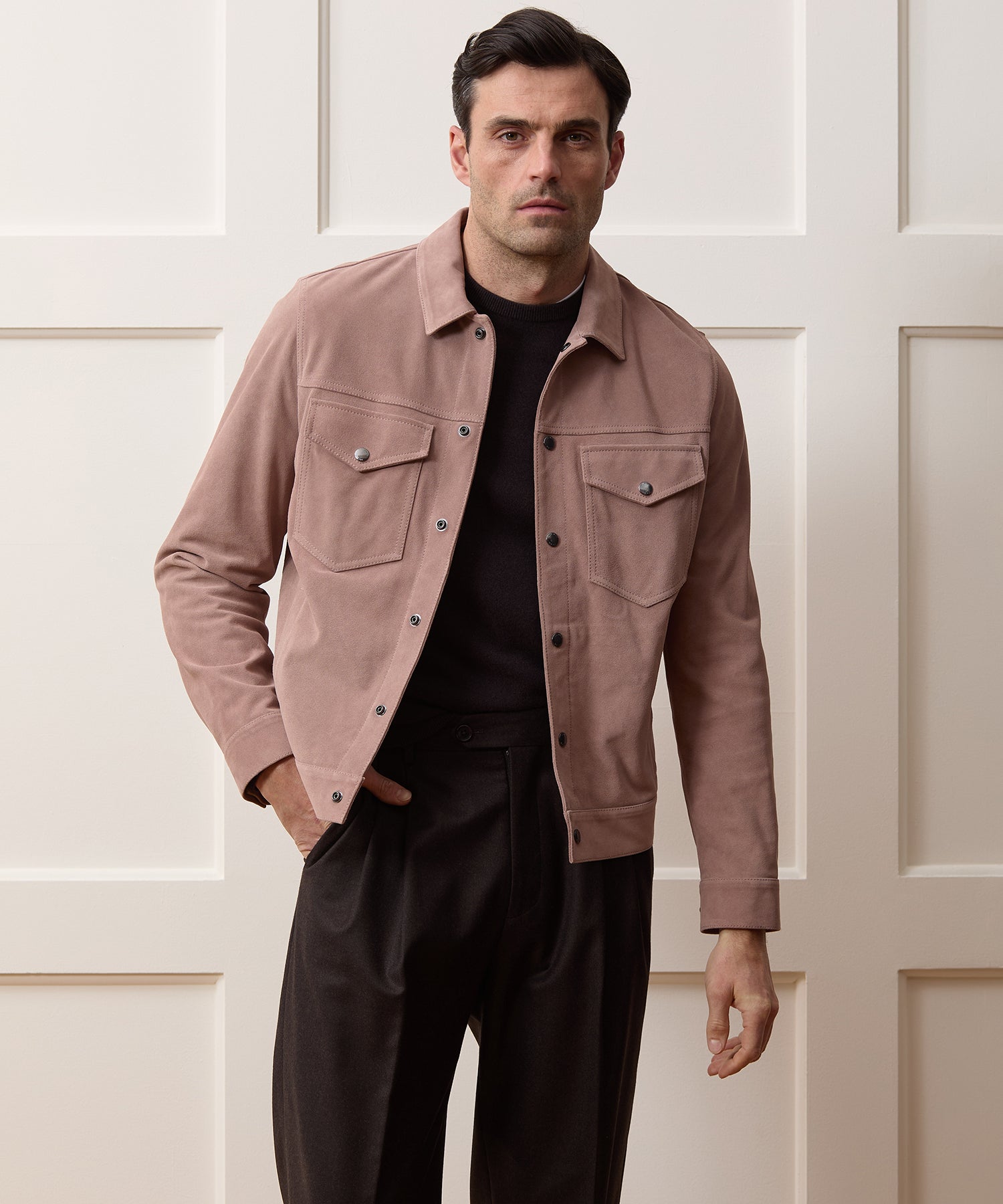 Italian Suede Dylan Jacket in Blush – Todd Snyder