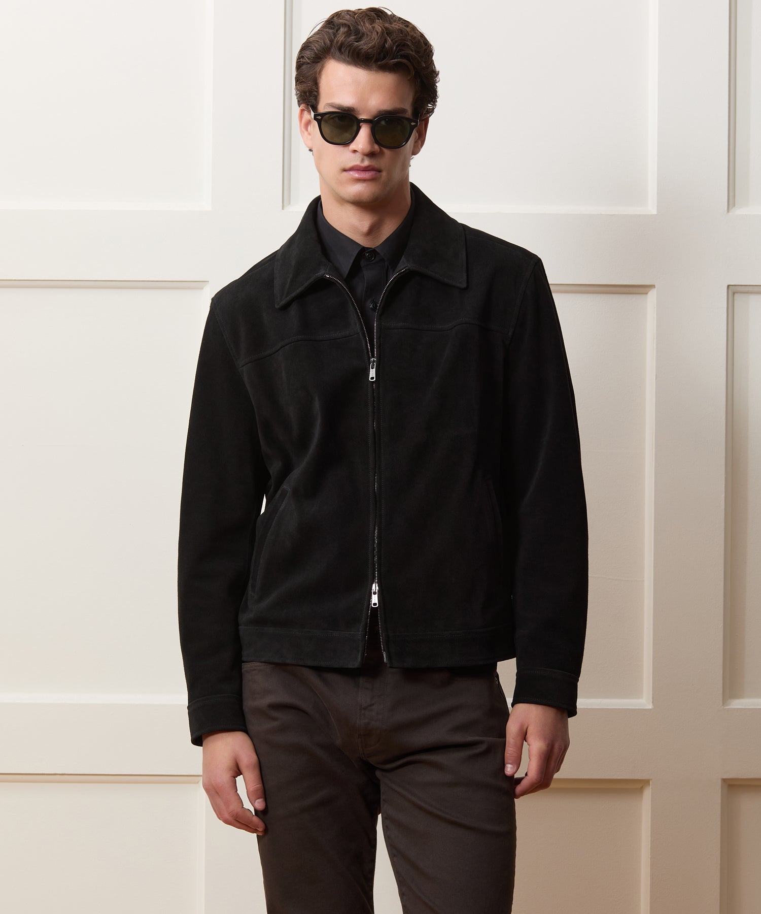 Italian Suede Driving Jacket in Faded Black – Todd Snyder