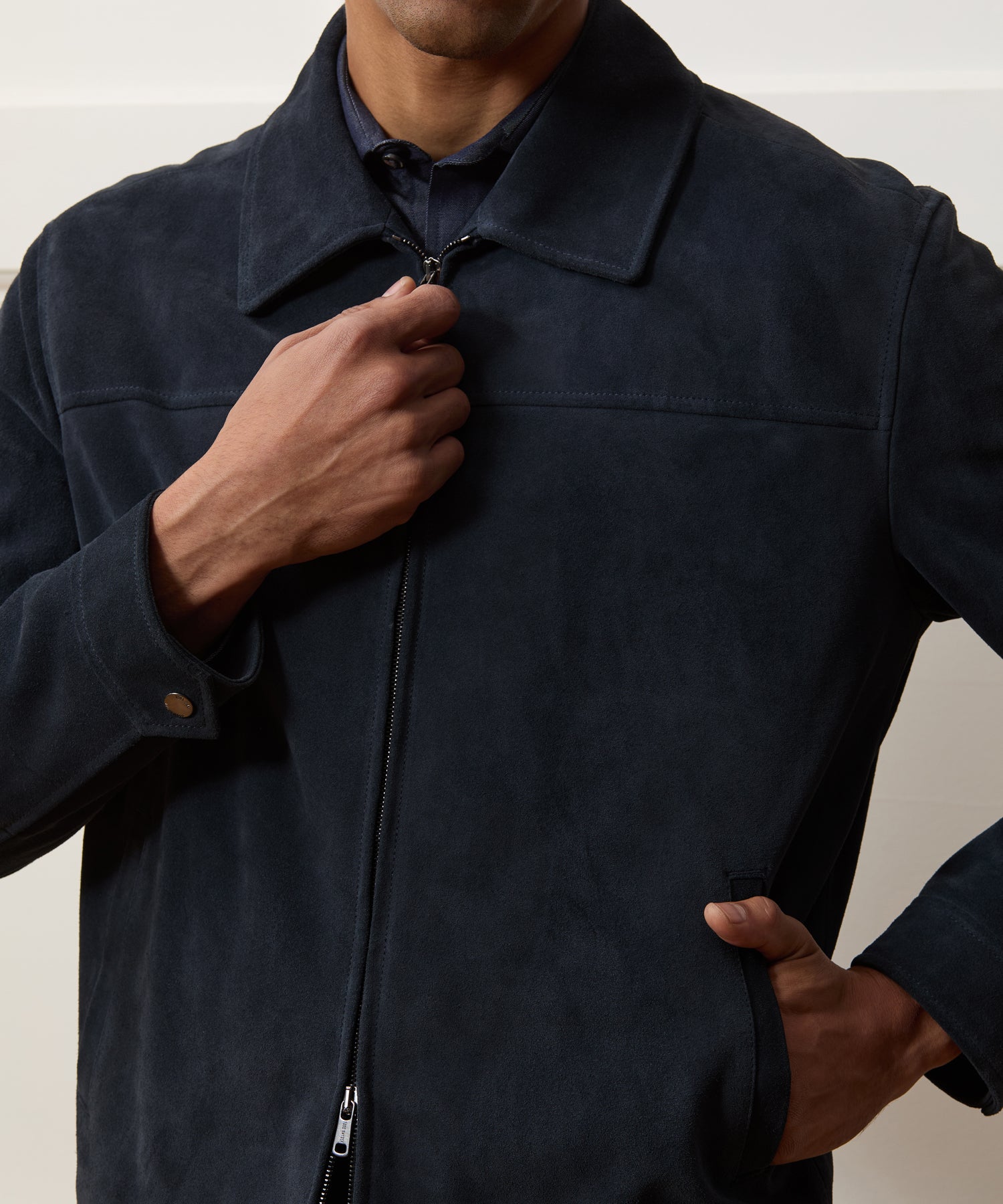 Italian Suede Driving Jacket in Classic Navy – Todd Snyder