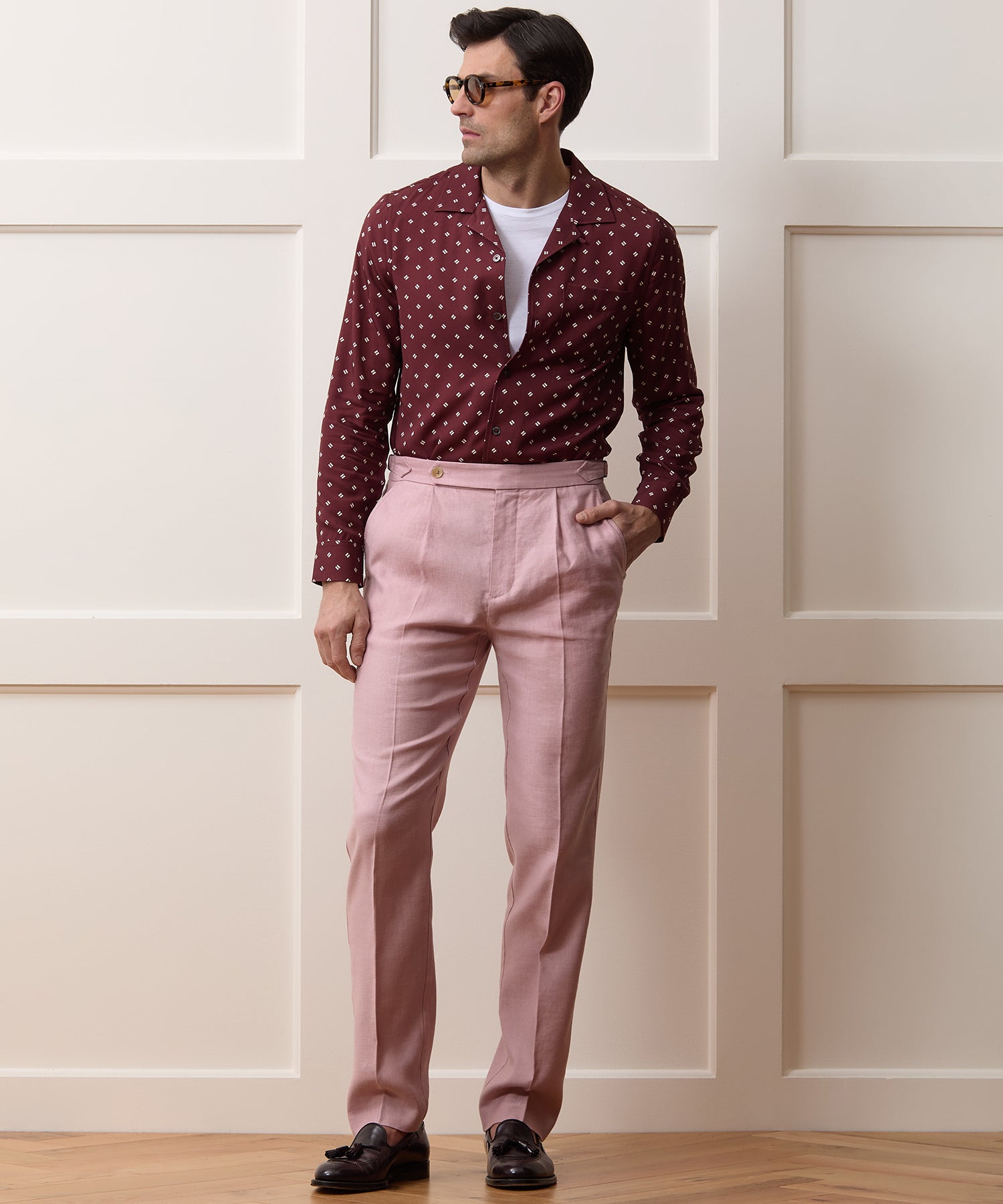 Linen Side Tab Trouser in Pink – Todd Snyder